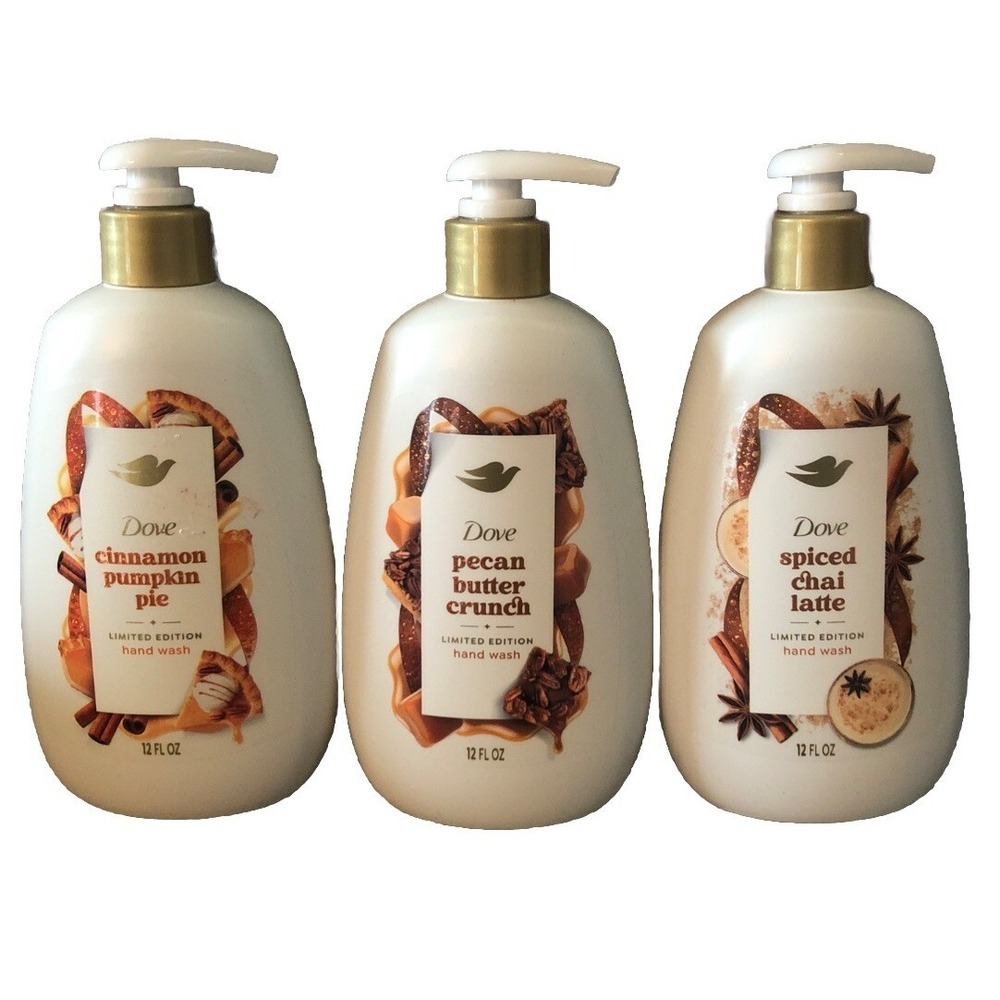 Dove Holiday Treats Limited Edition hand soap/wash 3 pc set fall & winter New